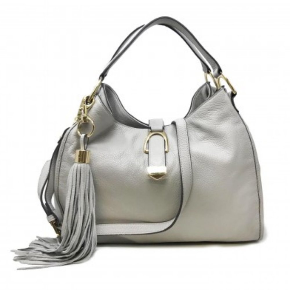 G.I.L.I Leather Stirrup Satchel W/ Shoulder Strap